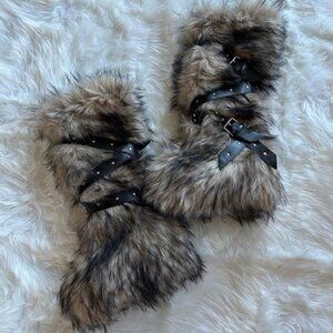 Club Exx Faux Fur Harness Boots